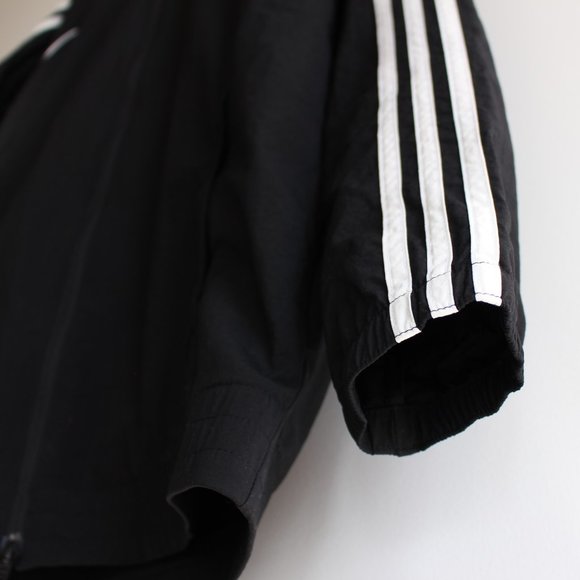 Adidas Black & White Striped Windbreaker Jacket - Picture 8 of 9